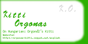 kitti orgonas business card